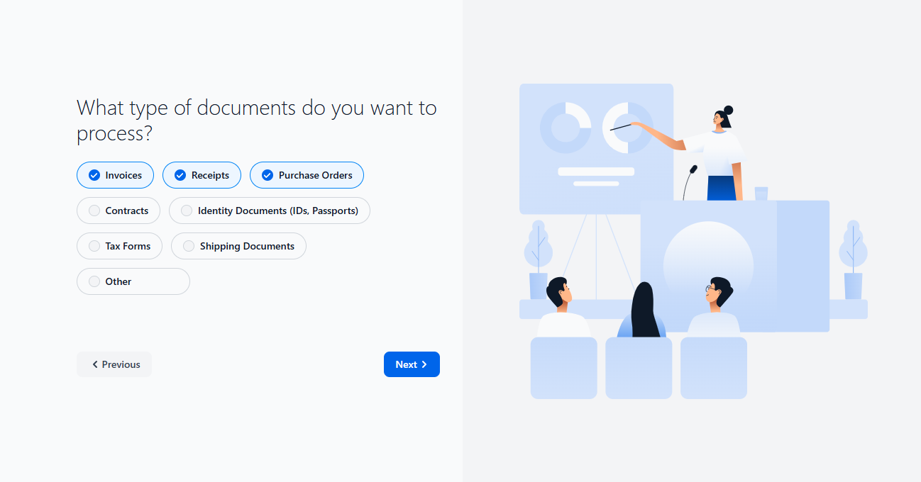 Create your account basic details with Full Name and Organization Name and Next button